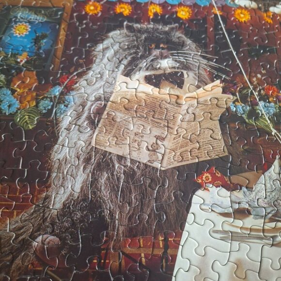 Springbok Hallmark Cats Puzzle Purrrsonality Purrisian Cafe Funny Vintage 1000 - Picture 8 of 11